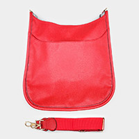 Solid Faux Leather Crossbody Bag