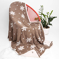 Reversible Snowflake Patterned Throw Blanket