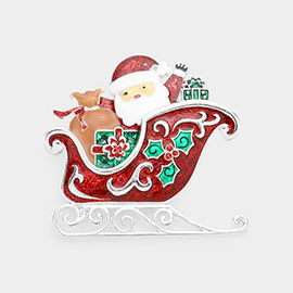Glitter Santa Claus Pin Brooch