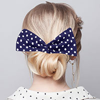 Polka Dot Patterned Deft Bun Maker Hair Band