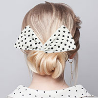 Polka Dot Patterned Deft Bun Maker Hair Band