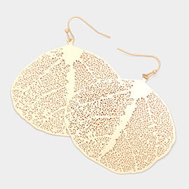 Brass Metal Leaf Earrings