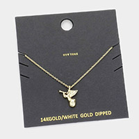 Gold Dipped Metal Angel Pendant Necklace