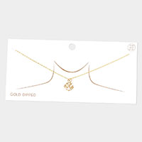 Gold Dipped Mother of Pearl Anchor Pendant Necklace