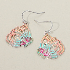Colorful Metal Butterfly Dangle Earrings