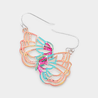 Colorful Metal Butterfly Dangle Earrings