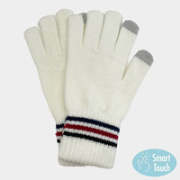 Stripe Pointed Knit Smart Gloves