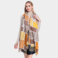Animals Patterned Oblong Scarf