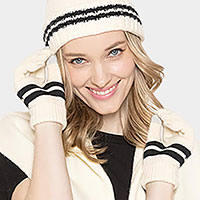 Striped Knit Smart Gloves