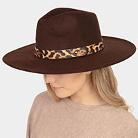 Leopard Pattern Pointed Panama Hat