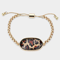 Leopard Pattern Hexagon Charm Bracelet