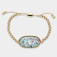 Glittered Hexagon Charm Bracelet