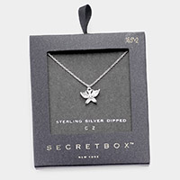 Secret Box _ Sterling Silver Dipped CZ Butterfly Pendant Necklace