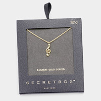 Secret Box _ 14K Gold Dipped Metal The Treble Clef Pendant Necklace