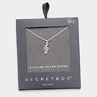 Secret Box _ Sterling Silver Dipped Metal The Treble Clef Pendant Necklace