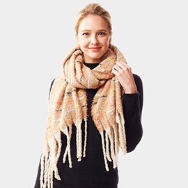 Glitz Colorful Stitch Fuzzy Oblong Scarf