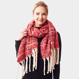 Glitz Colorful Stitch Fuzzy Oblong Scarf