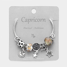 Capricorn Zodiac Sign Constellation Multi Bead Charm Bracelet