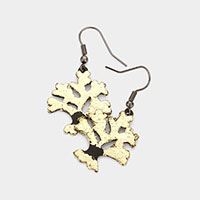 Gold Detailed Metal Tree of Life Dangle Earrings