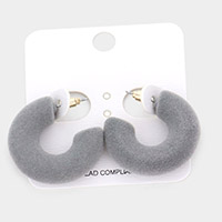 Velvet Fabric Half Hoop Earrings