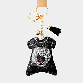 Bling Girl Accented T-Shirts Tassel Keychain