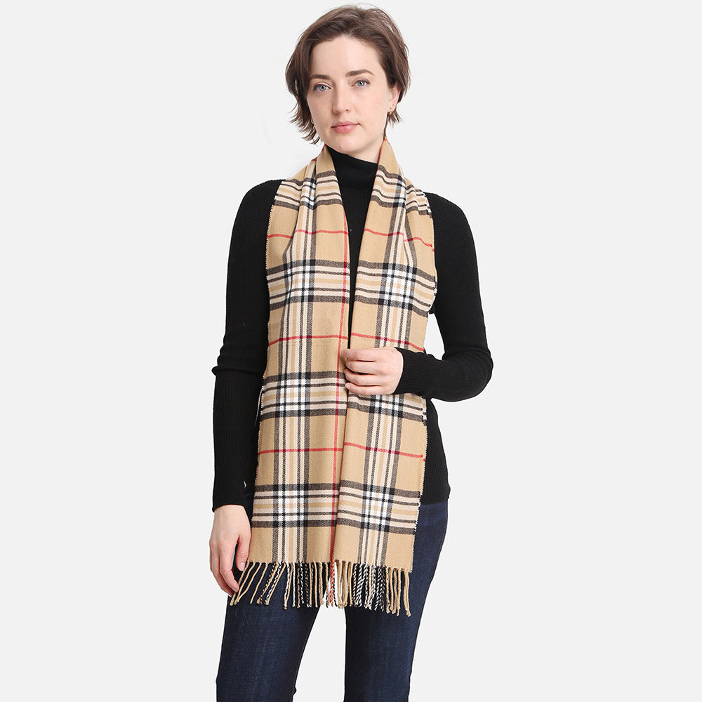 Plaid Check Patterned Oblong Scarf