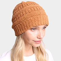 Solid Color Soft Ribbed Beanie Hat