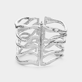 Abstract Metal Hinged Bracelet
