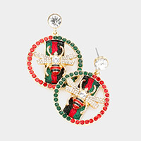 Color Block Detailed Honey Bee Dangle Earrings