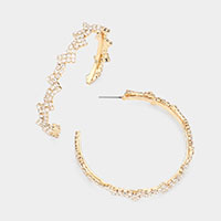 Rhinestone Half Hoop Earrings