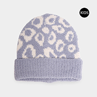 Leopard Patterned Kids Beanie Hat