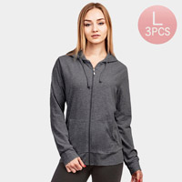 3PCS - Solid Thin Zip Up Hoodie Jackets