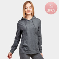 3PCS - Solid Thin Pullover Hoodies