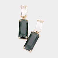 Double Lucite Rectangle Link Dangle Earrings