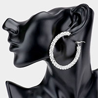 Rhinestone Embellished Hoop Earrings