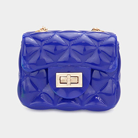 Quilted Jelly Mini Micro Crossbody Bag