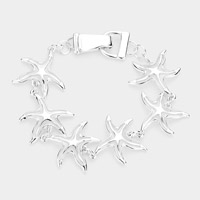 Cut Out Metal Starfish Link Magnetic Bracelet