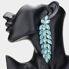 Oversized Crystal Rhinestone Marquise Evening Earrings