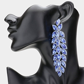 Oversized Crystal Rhinestone Marquise Evening Earrings