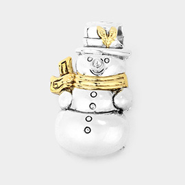 Metal Snowman Pin Brooch / Pendant