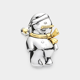 Metal Snowman Pin Brooch / Pendant