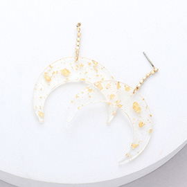 Dropped Lucite Double Horn Dangle Earrings