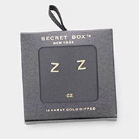 -Z- Secret Box _ 14K Gold Dipped CZ Monogram Stud Earrings