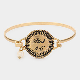 Phil 4:6 Pearl Charm Hook Bracelet