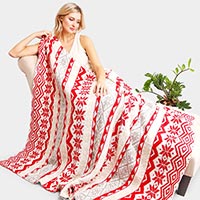 Reversible Christmas Patterned Throw Blanket
