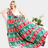Reversible Christmas Patterned Throw Blanket