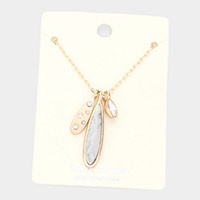 Semi Precious Teardrop Pendant Necklace