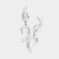 Abstract Metal Link Dangle Earrings