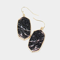 Hexagon Druzy Dangle Earrings