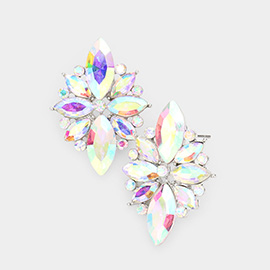 Marquise Crystal Floral Evening Earrings